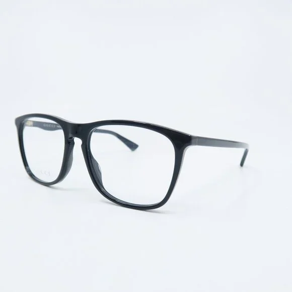 Gucci GG0332O 001 54mm Solid Black Gloss Acetate,New Men's Eyeglasses.